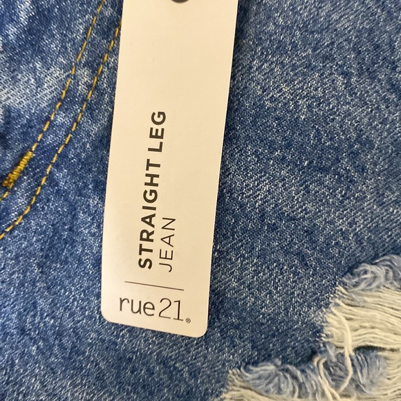 Rue21 baggy distressed raw hemmed straight leg jeans - Picture 3 of 5